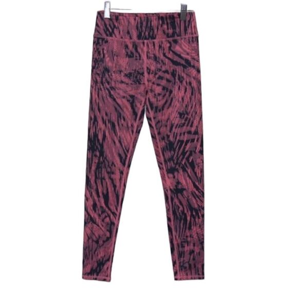 Zella Pink & Black Patterned high rise athletic Leggings Women's Size L - Picture 1 of 9